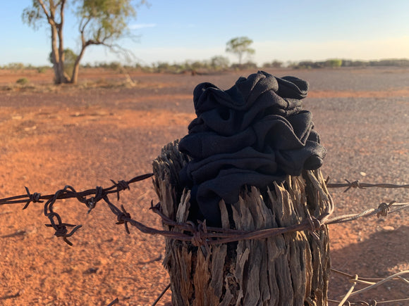 BLACK Crepe Original Scrunchies