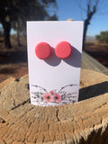 Petal Pink textured Polymer Clay Stud