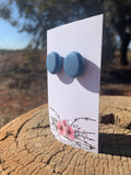 Denim Textured Polymer Clay Pressed Stud