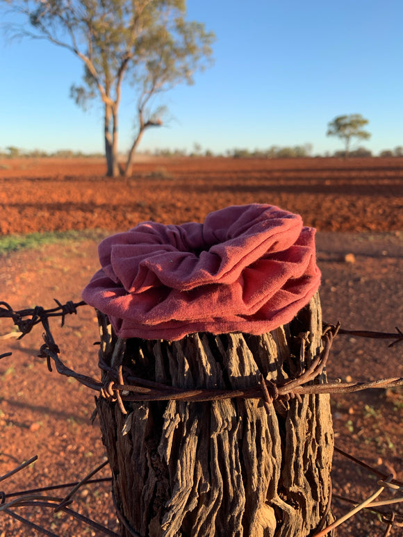 Red wine Linen Scrunchie