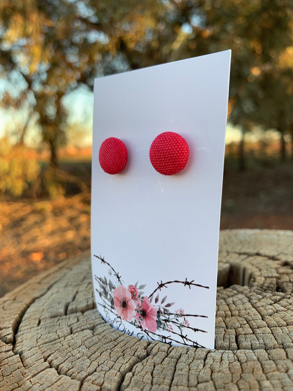 Pink Fabic studs