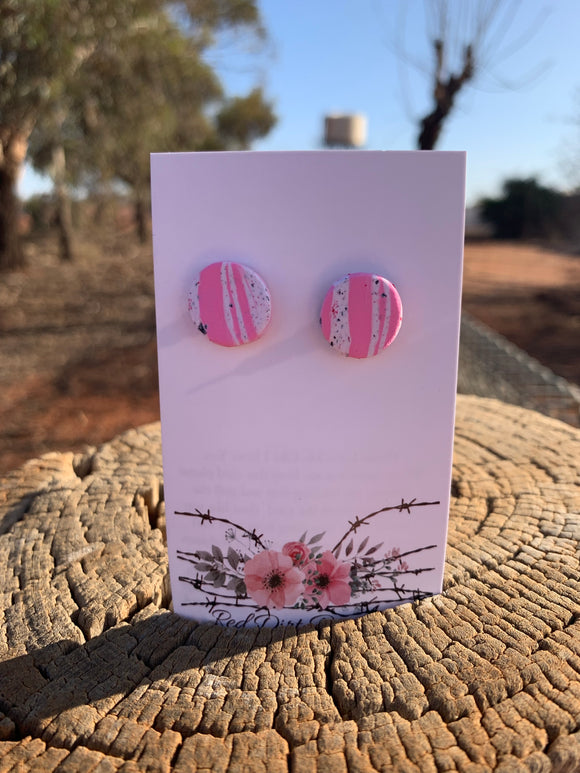 Pink Sandstone Polymer Clay Studs