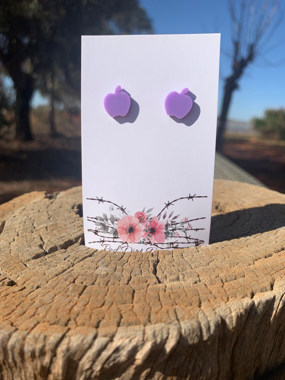 Acrylic Apple Studs