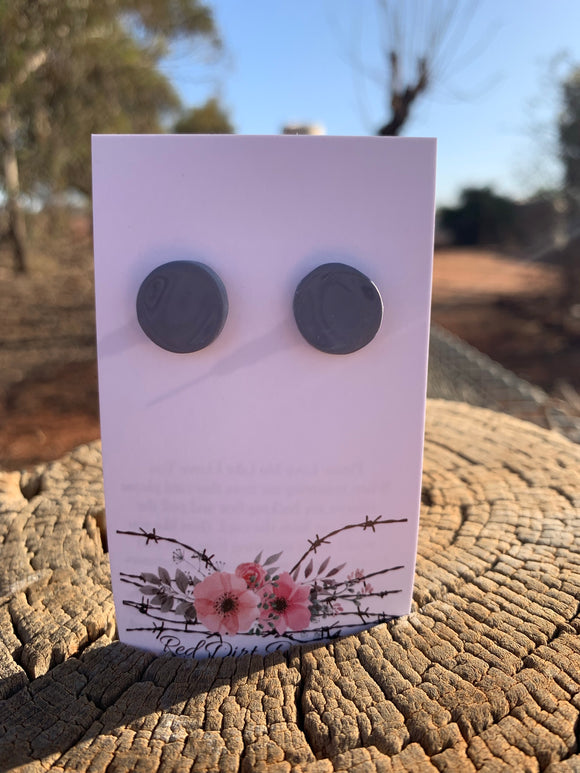 Grey Polymer Clay Studs