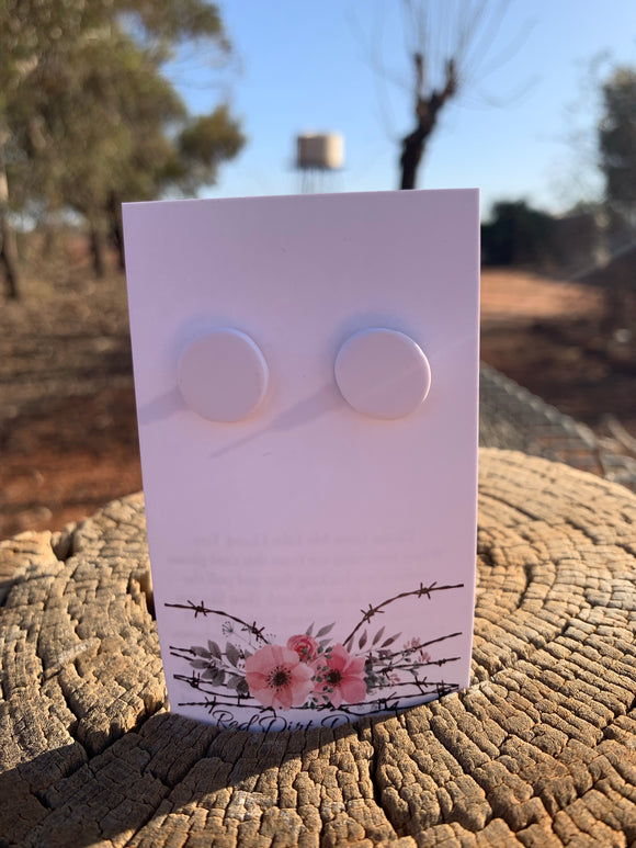 White Polymer Clay Studs