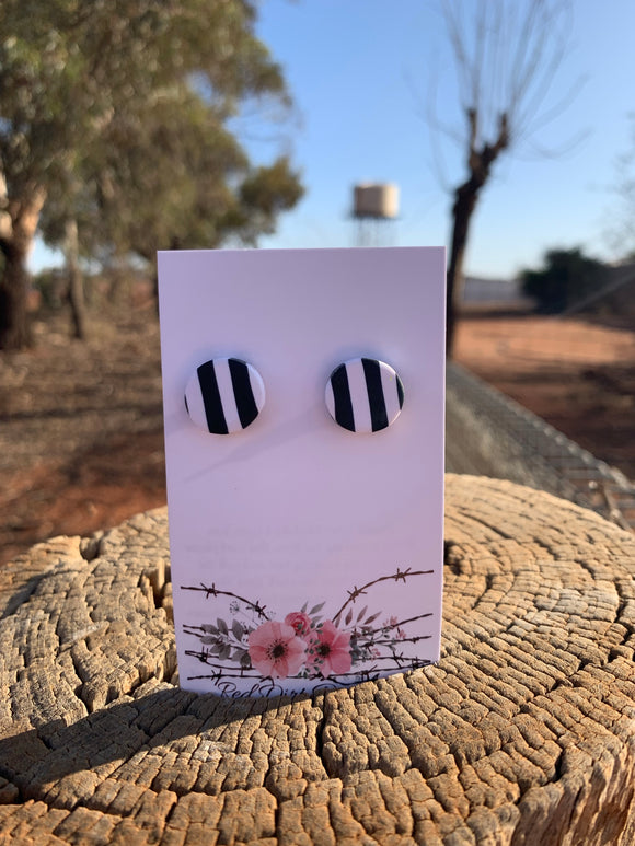 Stripes Polymer Clay Studs