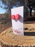 Petal Pink textured Polymer Clay Stud