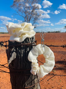 White Linen Scrunchie